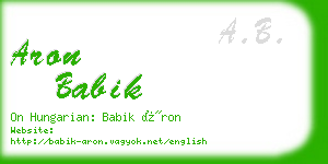 aron babik business card